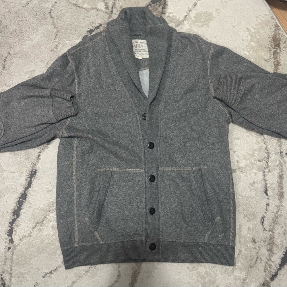 American Eagle Outfitters Charcoal Cardigan Sweater